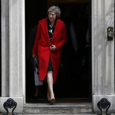 Britain's Home Secretary Theresa May leaves 10 Downing Street in London, Britain April 19, 2016.
