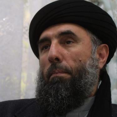Former Afghan Prime Minister Gulbuddin Hekmatyar speaks to a Reuters correspondent in Tehran Febuary 5, 2002.