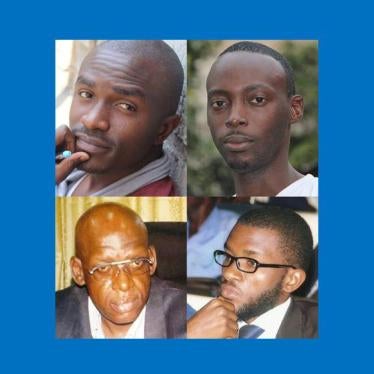 Dans le sens des aiguilles d'une montre, à partir de l'image du haut à gauche: les activistes Fred Bauma, Yves Makwambala, Jean-Marie Kalonji, et Christopher Ngoyi.