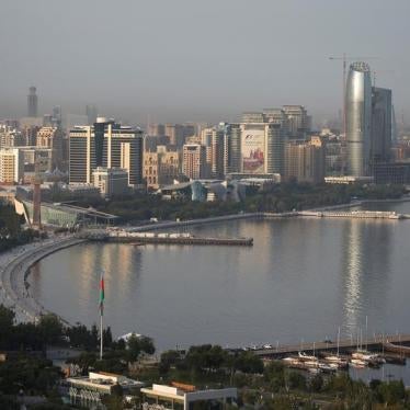 General view shows central Baku, Azerbaijan, June 23, 2016.