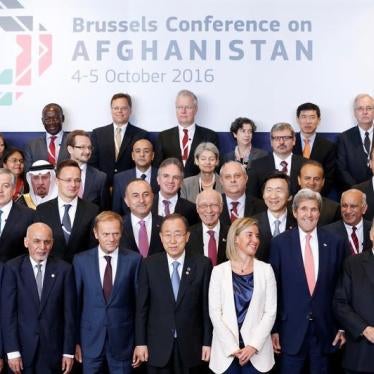 DATE IMPORTED:October 05, 2016(Front Row L-R) Afghanistan's Chief Executive Abdullah Abdullah, President Ashraf Ghani, European Council President Donald Tusk, U.N. Secretary General Ban Ki-moon, European Union foreign policy chief Federica Mogherini, U.S.