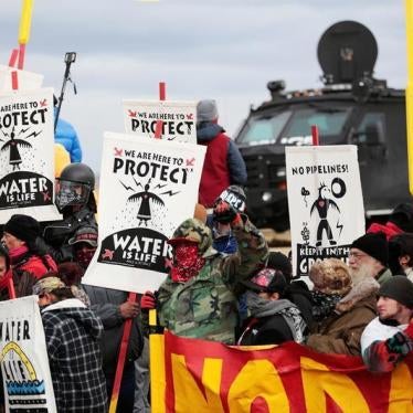 Dakota Access Pipeline protesters square off against police near the Standing Rock Reservation and the pipeline route outside the little town of Saint Anthony, North Dakota, U.S., October 5, 2016.