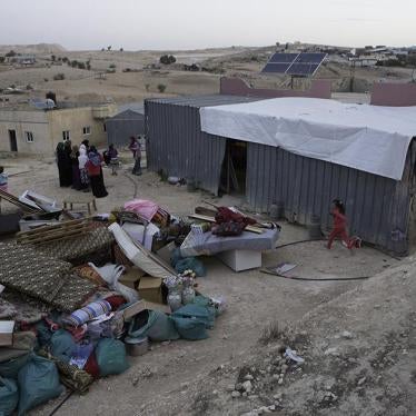Residents of the Bedouin village of Umm al-Hiran in Israel's southern Negev desert prepare for house demolitions by Israeli authorities, November 2016.