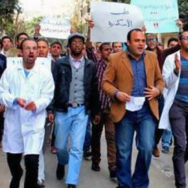 Taher Mokhtar at a protest in Alexandira in 2013 