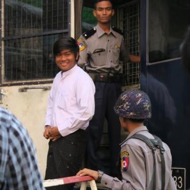 Zeyar Lwin arriving at court in Rangoon, January 12, 2016. 