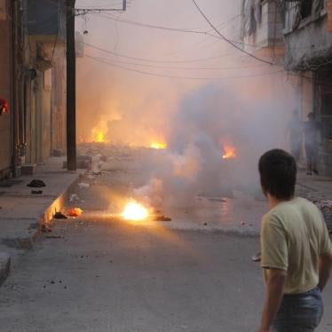 A picture of an incendiary weapon attack in Aleppo City