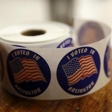 "I Voted" stickers are seen in Super Tuesday elections at the Wilson School in Arlington, Virginia March 1, 2016.