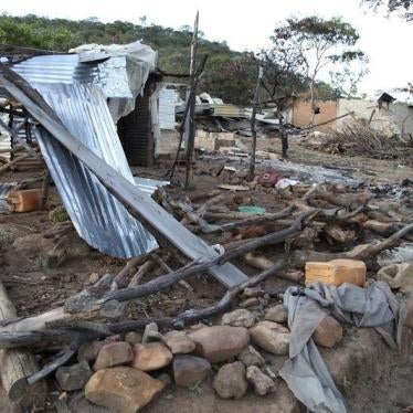 Destroyed huts are seen in Mount Sumi, Angola, in this picture taken May 3, 2015.