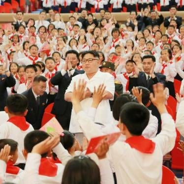 Kim Jong-un attends a performance of school children to celebrate the 70th anniversary of the Korean Children's Union (KCU) in Pyongyang in June 2016. 