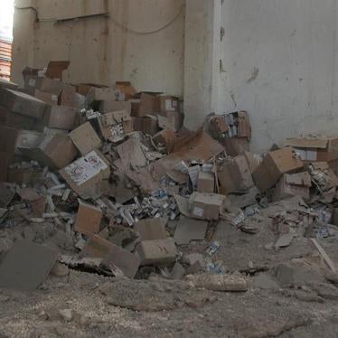Damaged medical supplies after an airstrike on Urm al-Kubra town, western Aleppo city, Syria September 20, 2016 