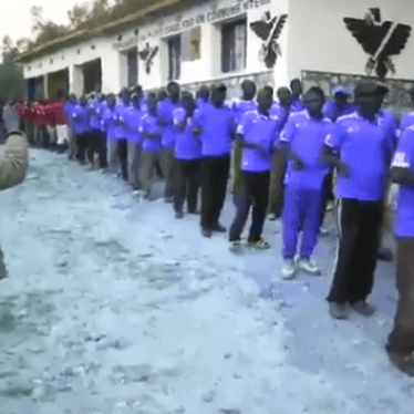 Screenshot from a video showing members of Burundi's ruling party youth league, the Imbonerakure, gathered at the party headquarters in Ntega, a commune in Burundi’s northern Kirundo province, April 1, 2017. 