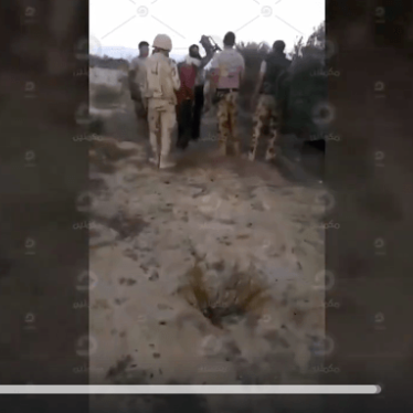 Screenshot of a video allegedly showing Egyptian soldiers executing detained men in North Sinai.