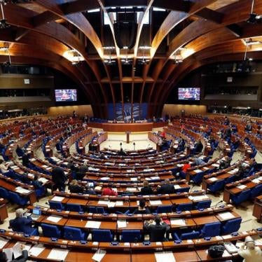 Members of the Parliamentary Assembly of the Council of Europe take part in a debate on the functioning of democratic institutions in Turkey, at the Council of Europe in Strasbourg, France, April 25, 2017.