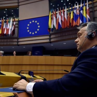Hungary's Prime Minister Viktor Orban looks up during a plenary session at the European Parliament (EP) in Brussels, Belgium April 26, 2017. 