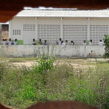 The inside of the Penitenciária Agrícola de Monte Cristo prison in Roraima state, Brazil, seen through a hole in the wall in 2016. 