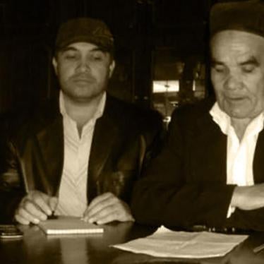 Imprisoned Uzbek labor activists Nuraddin Jumaniyozov (right), who died in prison on December 31, 2016, and Fahriddin Tillayev.