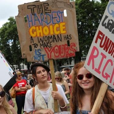 Women gather in Parliament Square for a protest in support of legal abortion in Northern Ireland, Britain, June 24, 2017.