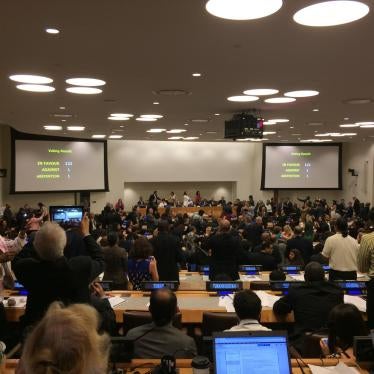 Countries voted to adopt the Treaty on the Prohibition of Nuclear Weapons at the United Nations in New York on July 7.
