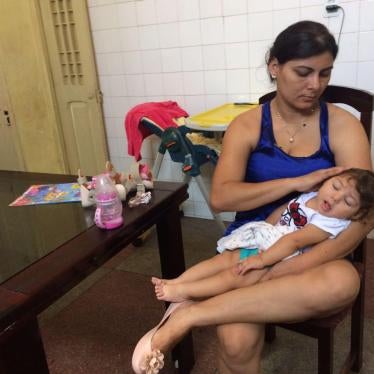 Mother holding her child in Brazil. 
