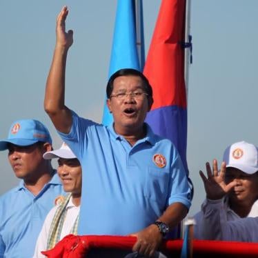 Prime Minister Hun Sen attends a campaign rally in Phnom Penh, Cambodia, June 2, 2017.