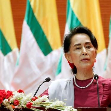 Aung San Suu Kyi delivers a speech to the nation in Naypyidaw, Myanmar, September 19, 2017.