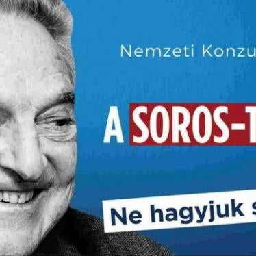 An advertisement for Hungary's national consultation on the so-called "Soros plan." It reads, "National consultation on the Soros plan! Let’s not allow it without having a say!"