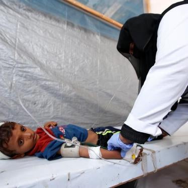 A nurse attends to cholera-infected Siddique Nuruddin Ali, 7, at a cholera treatment center in the Red Sea port city of Hodeidah, Yemen October 8, 2017.