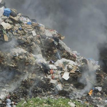 Open burning of waste in Majadel, south Lebanon.