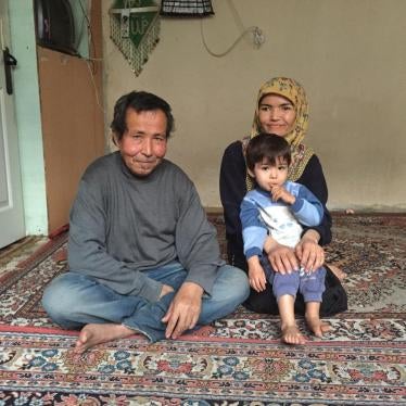 Sarvar and Marzina, Afghan asylum seekers in Denizli, with their son Matin. The couple cannot afford to send their 18-year-old daughter to school and are occasionally unable able to afford food. 
