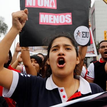 A protest against violence against women in Lima, August 13, 2016. 