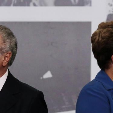 Brazil's President Dilma Rousseff (right) and Vice President Michel Temer during a ceremony at the presidential Planalto Palace in Brasilia, November 5, 2014. 