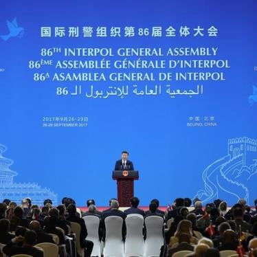 Chinese President Xi Jinping speaks during the 86th INTERPOL General Assembly at Beijing National Convention Center on September 26, 2017 in Beijing, China. 