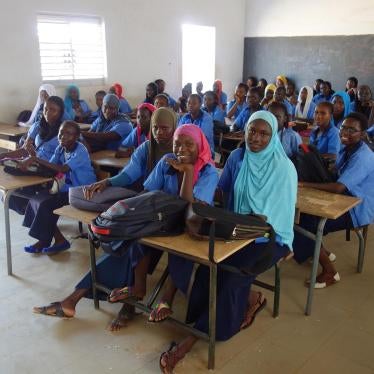 Secondary school students in a classroom in southern Senegal. 