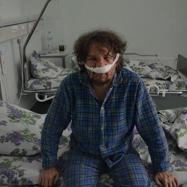 Andrei Rudomakha in the hospital the day after the attack, Krasnodar, Russia, December 29, 2017.