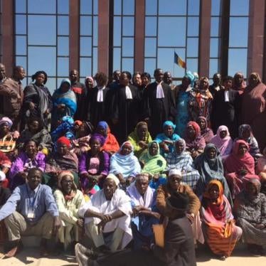 Victims and their lawyers at the trial of top security agents of the Habré dictatorship, N'djaména, Chad.