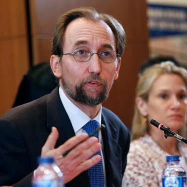 U.N. High Commissioner for Human Rights Zeid Ra'ad al-Hussein talks to reporters in Jakarta, Indonesia February 7, 2018. 