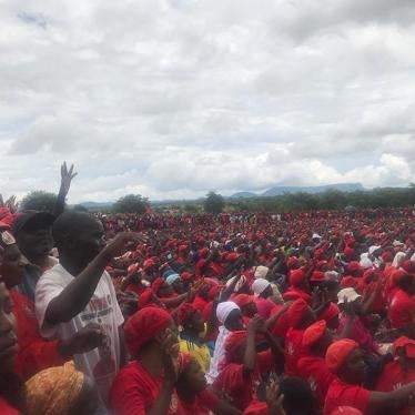 Mourners gather in Buhera, Zimbabwe, for the burial of the late Movement For Democratic Change (MDC) leader Morgan Tsvangirai, February 20, 2018. 