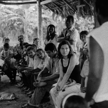 Maria McFarland Sánchez-Moreno at a community meeting in Curvaradó, Chocó, 2009