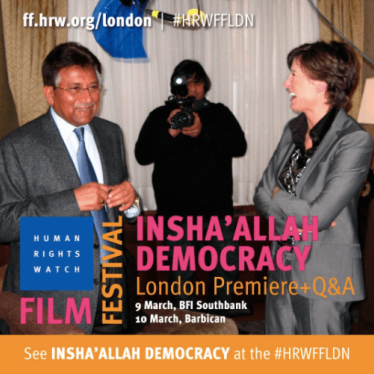Promo ad for Insha’Allah Democracy screening at the Human Rights Watch Film Festival in London March 9-10, 2018. 