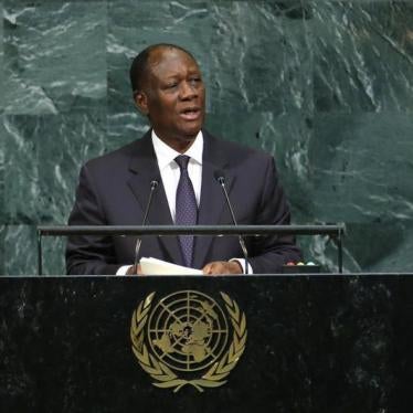 Le président de la Côte d'ivoire, Alassane Ouattara, s'adresse aux délégués lors de la 72ème session de l'Assemblée générale des Nations Unies au siège de l'ONU à New York, le 20 septembre 2017. REUTERS/Eduardo Munoz