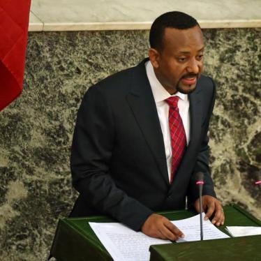 Ethiopia's incoming Prime Minister Abiye Ahmed delivers his acceptance speech after taking his oath of office during a ceremony at the House of Peoples' Representatives in Addis Ababa, Ethiopia April 2, 2018.