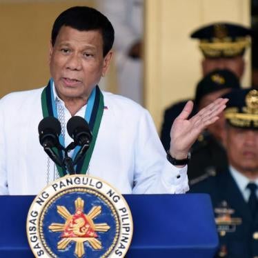 Philippine President Rodrigo Duterte gestures during the change of command ceremony of the Armed Forces of the Philippines (AFP) at Camp Aguinaldo in Quezon City, Metro Manila, Philippines April 18, 2018.
