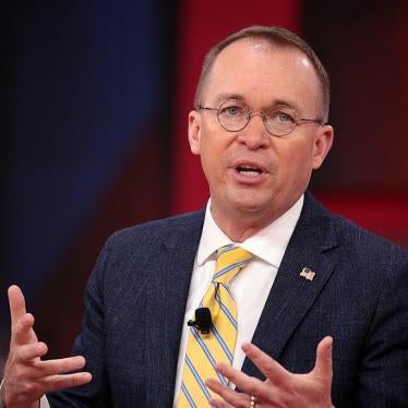 Office of Management and Budget Director Mick Mulvaney speaking at the 2018 Conservative Political Action Conference (CPAC) in National Harbor, Maryland.