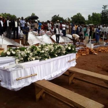Mass funeral held on May 15, 2018 for 26 people killed in Ruhagarika, Burundi, on May 11. 