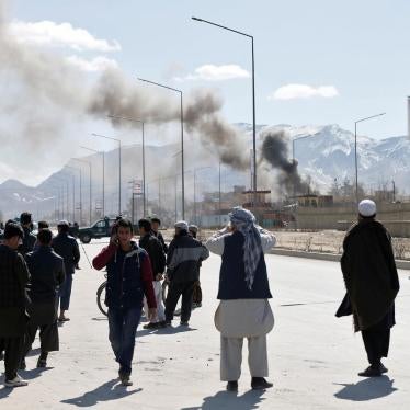 Smoke rises from the site of the car bomb attack on the police station in District Six, Kabul, March 1, 2017.