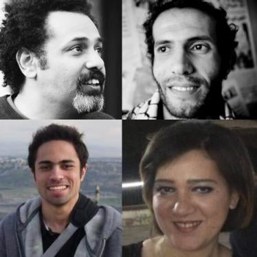 Wael Abbas (top left), Haitham Mohamadeen (top right), Shady Abu Zaid (bottom left), and Amal Fathy (bottom right), were all arrested this month for charges such as joining “a banned group” or “terrorist organization” and spreading “false news.” 