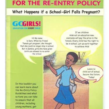 Front cover of Zambia’s “Guidelines for the Re-Entry Policy,” adopted in 2007. 