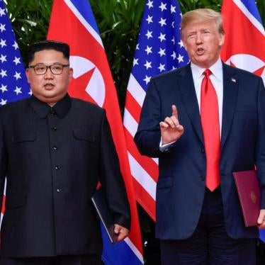 Kim Jong Un and Donald Trump after their meeting in Singapore, June 12, 2018.