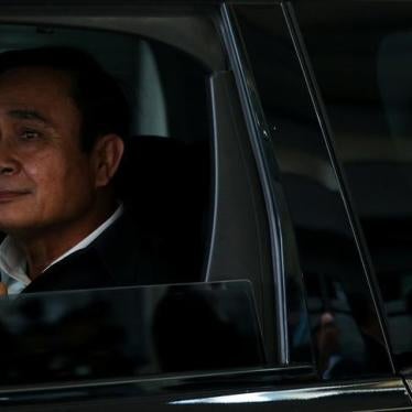 Thailand's Prime Minister Prayuth Chan-ocha gestures as he leaves Thai Union company in Samut Sakhon, Thailand, March 5, 2018. REUTERS/Athit Perawongmetha