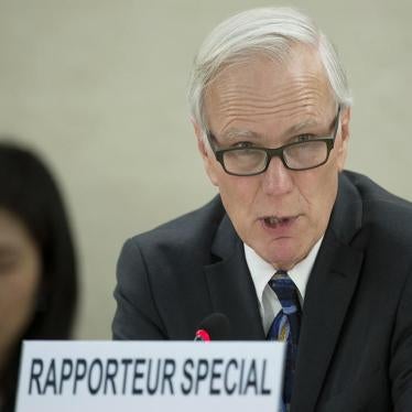 Philip Alston, Special Rapporteur on extreme poverty, presents his report after missions to China, Mauritania and Saudi Arabia during the 35th Session of the Human Rights Council, Geneva, Switzerland, June 7, 2017